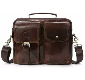 Деловая сумка на плечо кожаная Vintage 14820 Коричневая