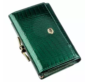 Вместительный женский кошелек на кнопке ST Leather 18914 Зеленый