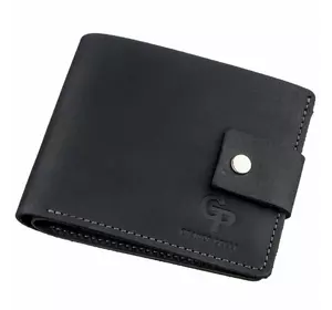 Компактное мужское портмоне в винтажном стиле GRANDE PELLE 11228 Черное