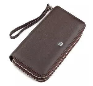 Мужской кошелек ST Leather 18450 (ST127) две молнии Коричневый