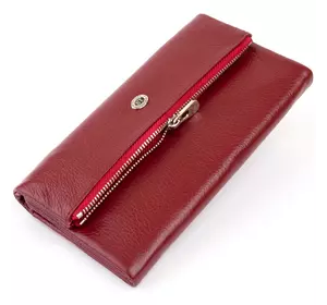 Клатч конверт с карманом для мобильного кожаный женский ST Leather 19273 Бордовый