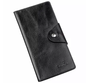 Бумажник мужской вертикальный из кожи алькор на кнопках SHVIGEL 16173 Черный