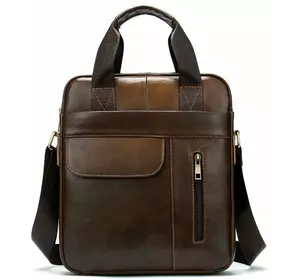 Вертикальная сумка мужская Vintage 14787 Светло-коричневая