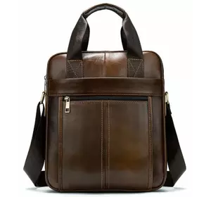 Деловая мужская сумка кожаная Vintage 14789 Коричневая