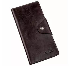 Бумажник вертикальный из кожи алькор на кнопках SHVIGEL 16171 Коричневый