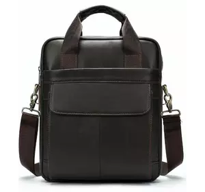 Вертикальная сумка мужская Vintage 14876 Серо-коричневая