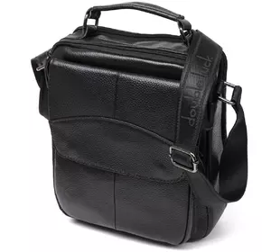 Вместительная кожаная мужская сумка Vintage 20683 Черный