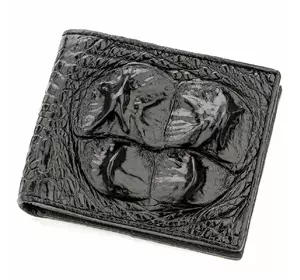 Бумажник мужской CROCODILE LEATHER 18582 из натуральной кожи крокодила Черный