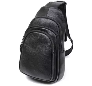Компактная кожаная мужская сумка через плечо Vintage 20684 Черный
