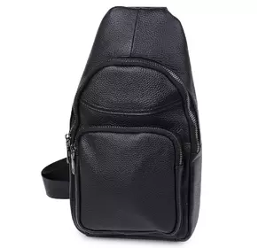 Небольшая кожаная мужская сумка через плечо Vintage 20202 Черный