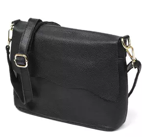 Небольшая кожаная женская сумка Vintage 20685 Черный