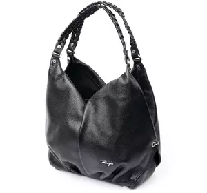 Практичная женская сумка с ручками KARYA 20879 кожаная Черный