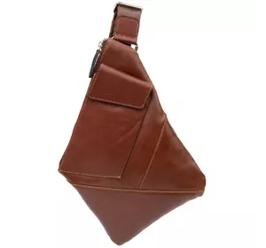 Стильная кожаная мужская сумка через плечо GRANDE PELLE 11358 Коричневый