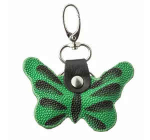 Брелок сувенир бабочка STINGRAY LEATHER 18539 из натуральной кожи морского ската Зеленый