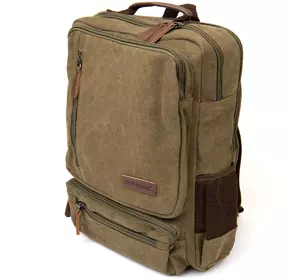 Рюкзак текстильный дорожный унисекс на два отделения Vintage 20612 Зеленый