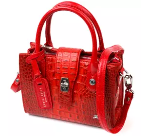 Яркая маленькая женская сумка KARYA 20893 кожаная Красный