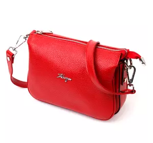 Яркая женская сумка на плечо KARYA 20845 кожаная Красный