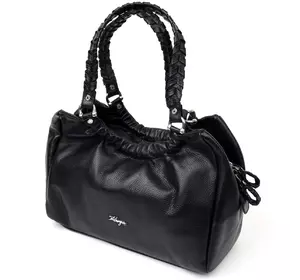 Вместительная женская сумка с ручками KARYA 20844 кожаная Черный